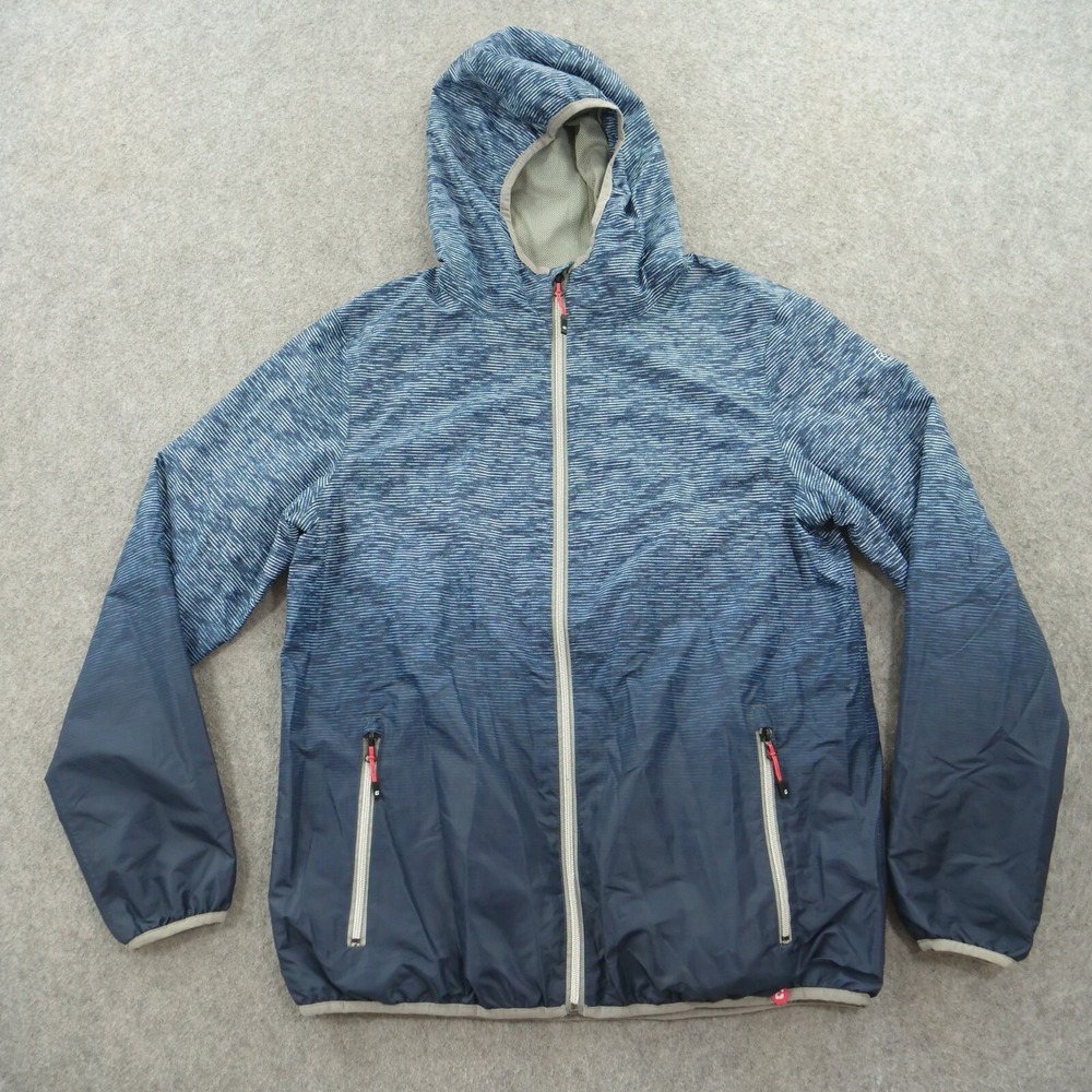 Killtec Jacket Womens 12 Blue Full Zip Windbreaker Hooded Long Sleeve